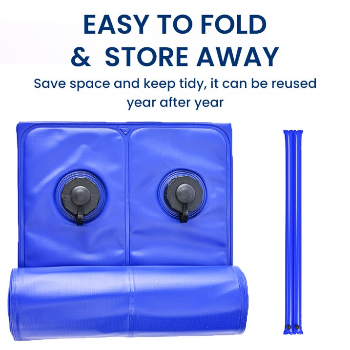 Dual Tubes Pool Water Bags, 10Ft Heavy Duty Winter Water Tube for Inground Pool Cover, PVC Swimming Pool Cover Water Bags, 6 Pack